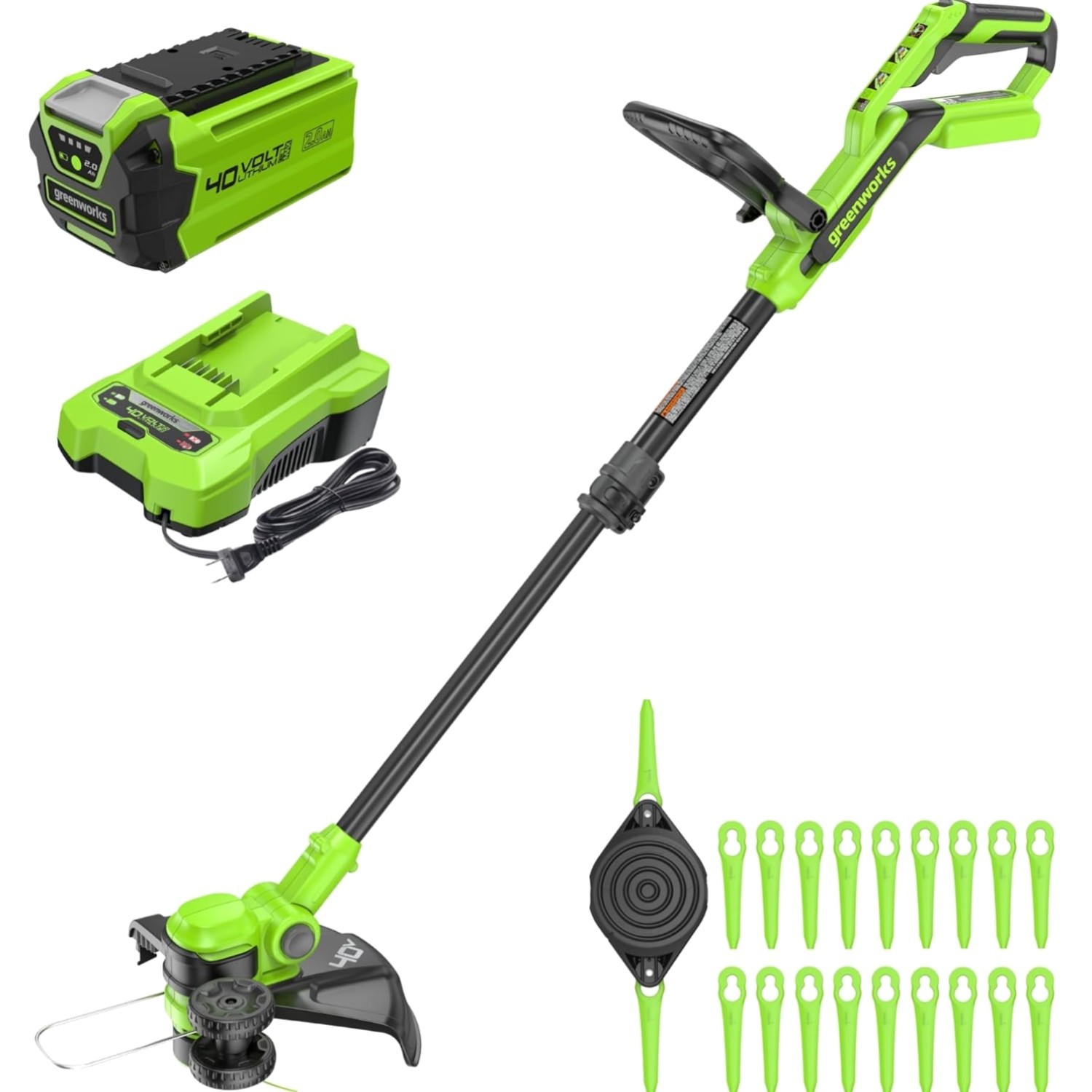 Edger 40v 13in Brush Cutter Blades Yard Tool
