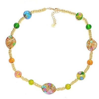 Il Murano di Francesca ''Primavera'' Multi Murano Glass Bead Necklace