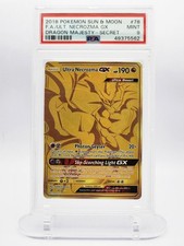 2018 Pokemon Ultra Necrozma GX 78/70 Gold Secret Rare PSA 9 MINT Dragon Majesty