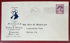 Franklin D. Roosevelt, 1933, 1st Inauguration Cover, C. Robert Brown Cachet