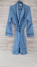 Vintage Mens Andhurst Permanent Press Robe Belted 3 Pockets Light Blue Dark Trim