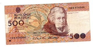 PORTUGAL Billet 500 ESCUDOS 1983 P180 MOUZINHO DA SILVEIRA BON ETAT