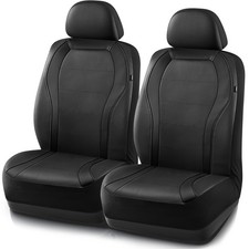 Pic Auto Leather Car Seat Covers Premium Automotive Two Front Black