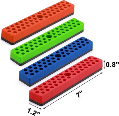 4PCS 1/4'' Magnetic Hex Bit Holder Rack Organizer 172 Holes 1/4'' Drill Bit Holder