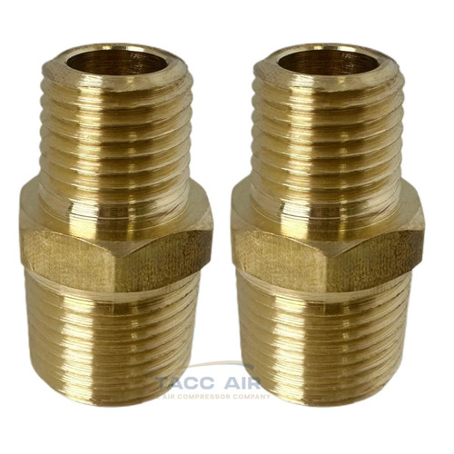2PC Brass Pipe Reducer Nipple Fitting 3/8" NPT x 1/4" NPT Male Adapter Increaser