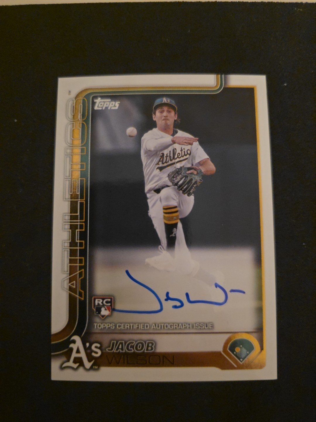 2025 Topps Jacob Wilson Real One Auto RC Rookie #314 Athletics