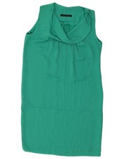 Zara Womens Sleeveless Shift Dress UK 14 Medium Green CO12