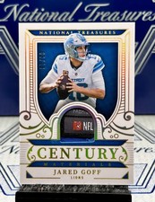 2025 National Treasures Jared Goff Gold Century Materials NFL Laundry Tag/10🦁🔥