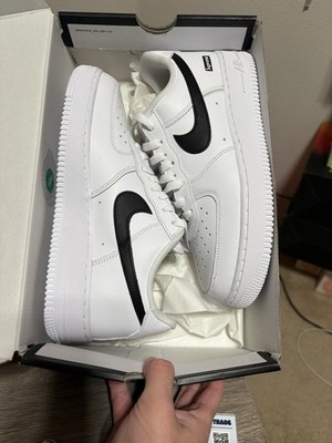 Size 7.5 - Nike Air Force 1 Low Supreme White Black Box Logo