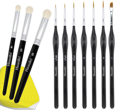 Miniatur Drybrush Pinsel Set,3 Dry Brush Und 7 Feine Detailing Pinsel, Modellbau