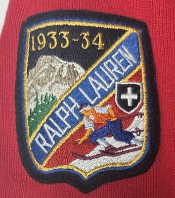 Vintage Polo Ralph Lauren Sweater Mens XL Red Ski Patch Big Pony