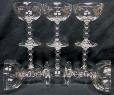 8 Imperial CANDLEWICK champagne/tall sherbet clear glass 4 7/8''h - stem 4000