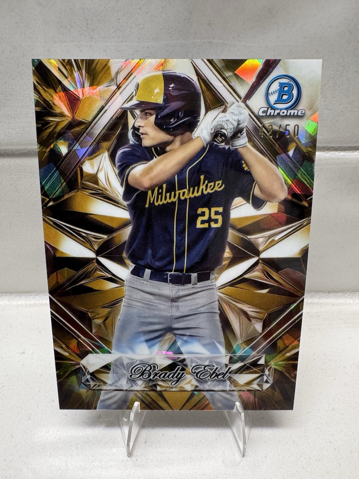 2025 Bowman Draft Sapphire Brady Ebel Sapphire Selections Gold /50 #SS-9 Brewers