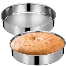  2 Pcs Round Cake Tins for Baking Molds Pan Stainless Steel Bulk Supplies