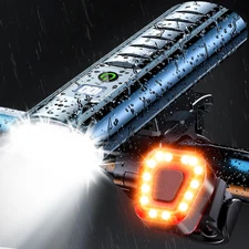 High Lumen Bike Light Set,  Rechargeable Bicycle Lights Front and Rear, Super Br