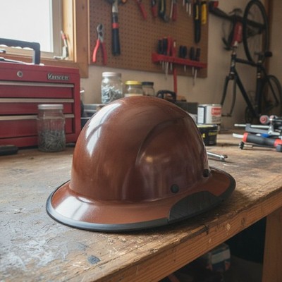 LIFT Safety HDF-15NG DAX Natural Brown Full Brim Hard Hat w/ Ratchet Suspension