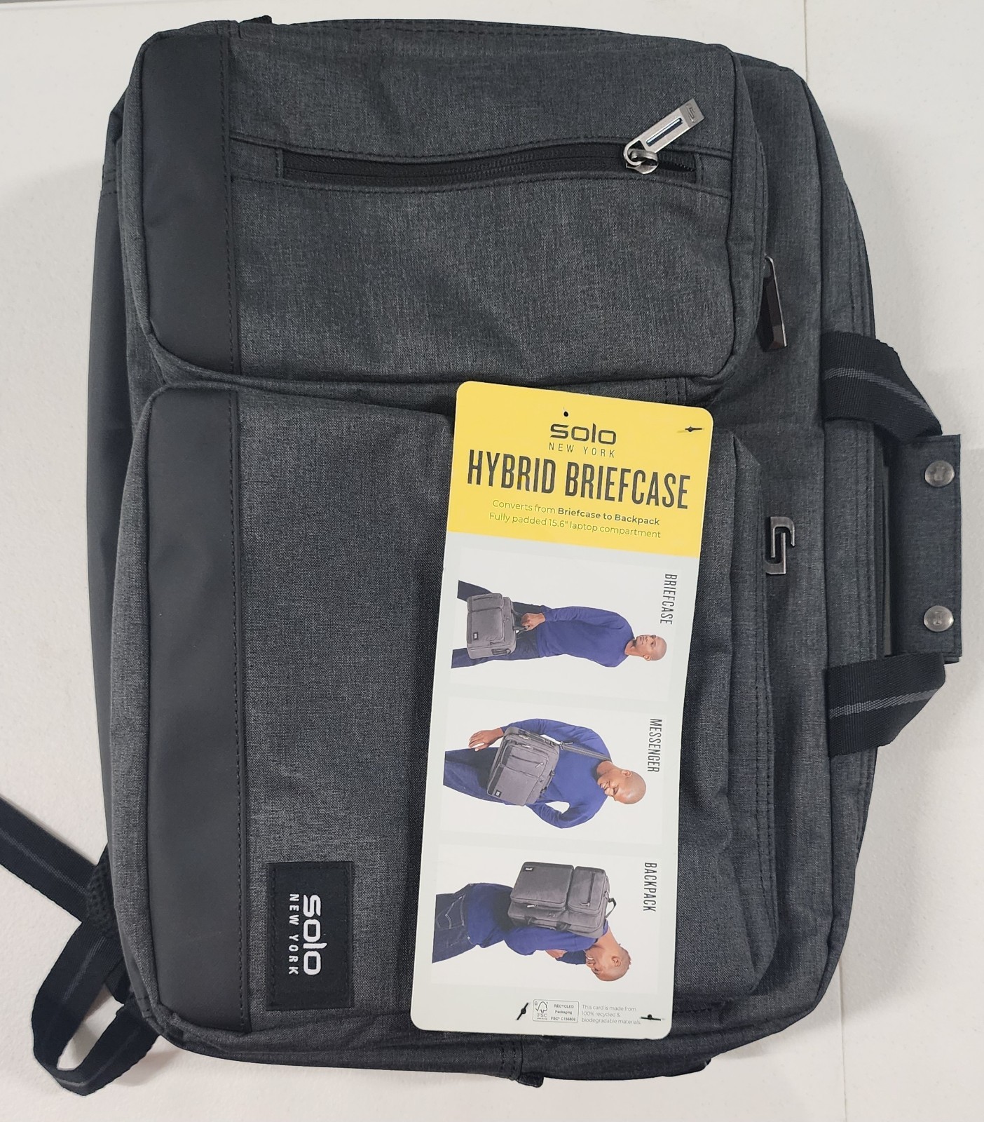 Solo New York Duane 16" Hybrid Laptop Bag - Gray