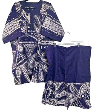 African Union Flag  Men  s Purple White Handmade Dashiki Ankara Set Bundle