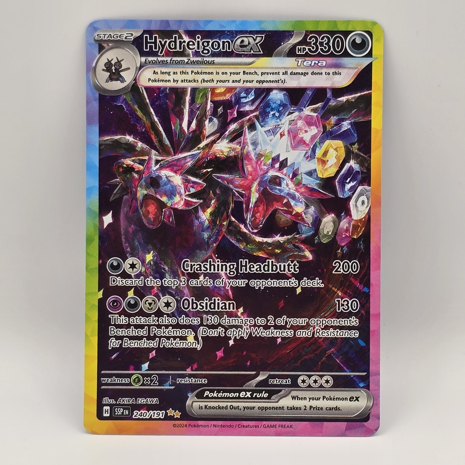 Hydreigon ex - 240/191 SIR Surging Sparks Pokemon Card - NM