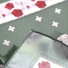 Men's Silk Pocket Square Olive Green Floral Rose Pattern 21" 53cm Suit Accessory