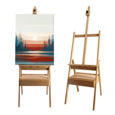 Stuelloaf Large Solid Beech Wood Painting Easel with Storage Drawer60 75 H, H...