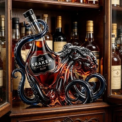 750ML The Commemorative Colored Octopus Decanter Gradient Glass Whiskey Bottle