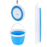 Falteimer 10L WasserbehäLter Camping Eimer Faltbar Klappeimer Blau Outdoor Nils