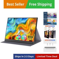 15.6inch Portable Monitor,1080P USB-C HDMI Second External Monitor for Laptop...