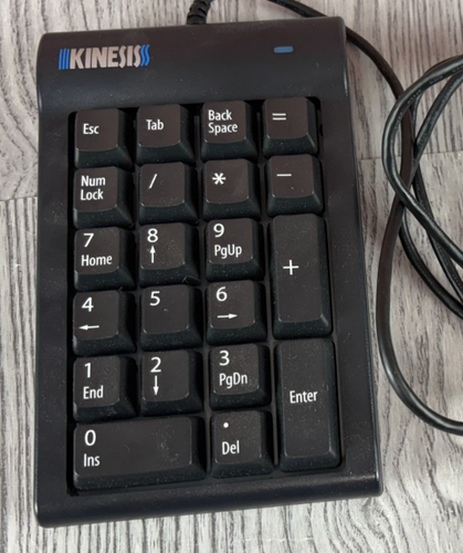 Kinesis AC210USB Low-Force Numeric USB Keypad w/Hub Black Tested - Afbeelding 1 van 3