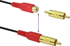 2 Male to Male Gold RCA cable Coupler Joiner Barrel Audio Video Connectors