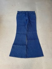Vintage NOS 70s Levi s 684 Orange Tab Bellbottom Flare Dark Denim Jeans Sz 37x34