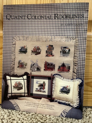Vintage OOP Cross Stitch Pattern Book Quaint Colonial Rooflines Williamsburg VA - Picture 1 of 5