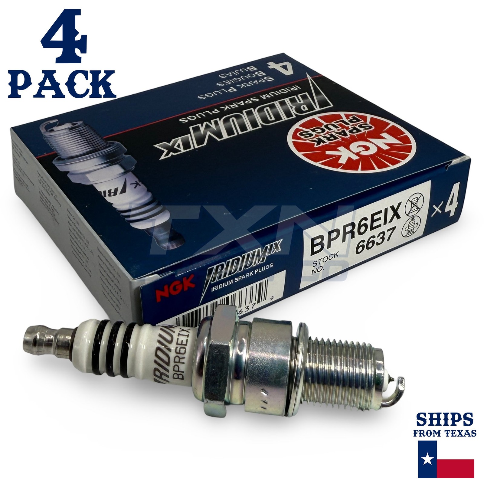 4 Pack NGK 6637 Iridium IX Spark Plugs BPR6EIX
