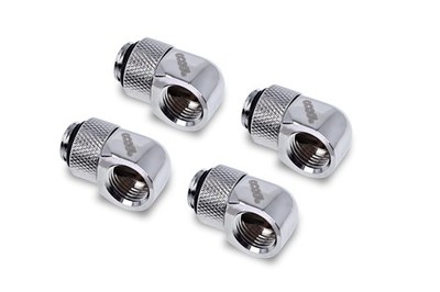 Alphacool Eiszapfen L-Verbinder drehbar G1/4 AG auf G1/4 IG - 4pcs Set Chrome