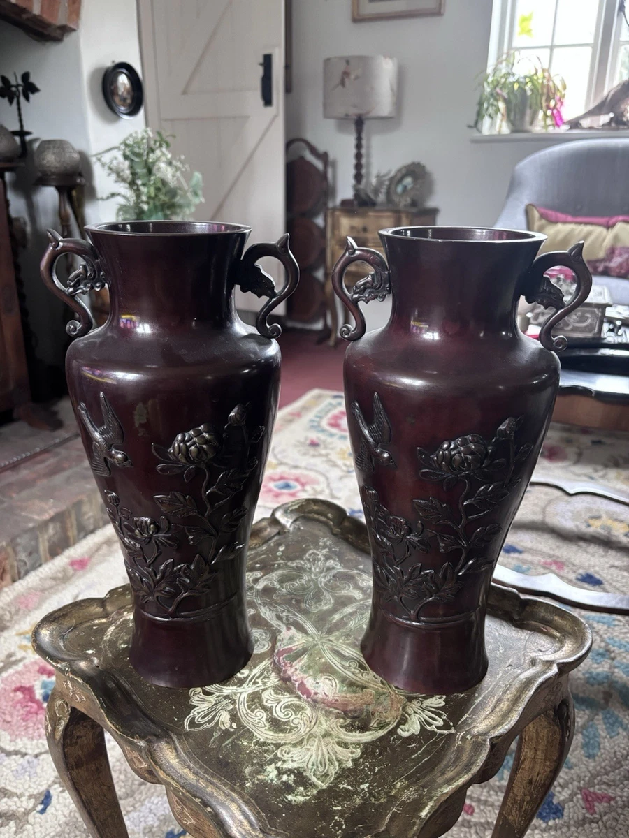 A Pair of Large Antique Japanese Bronze Vases | Kevin Page