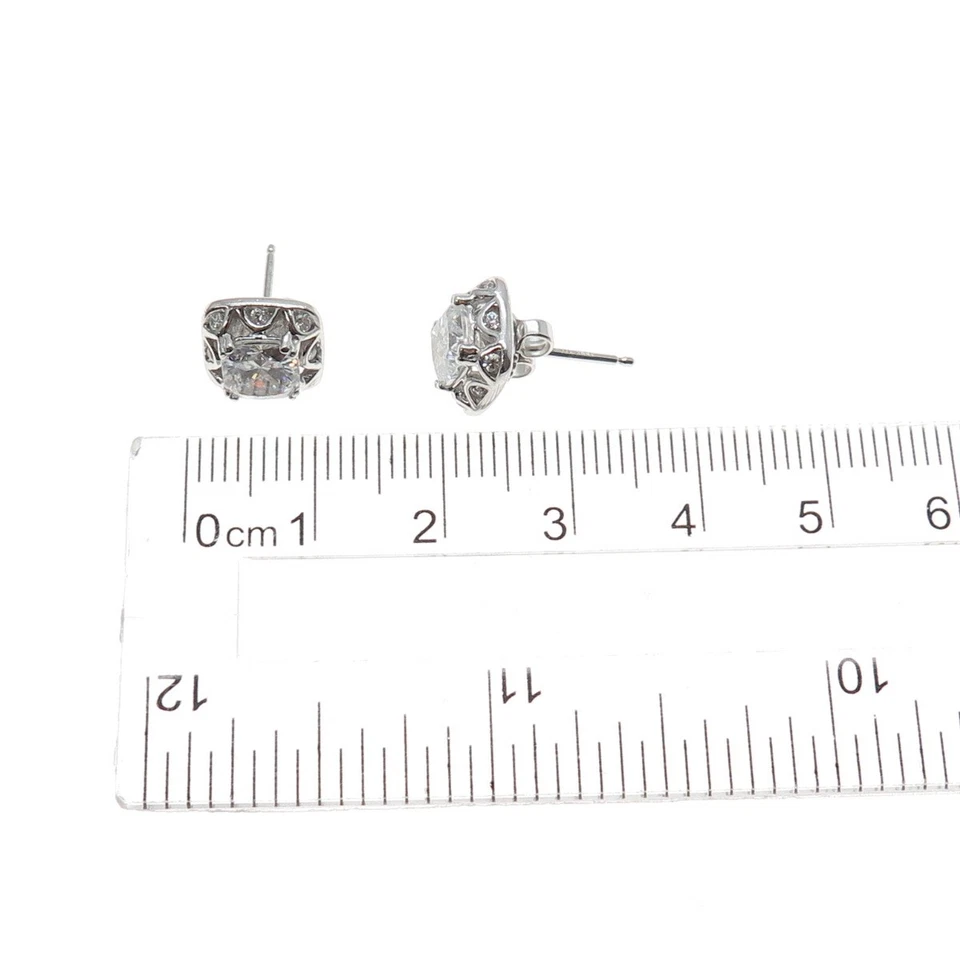 Pendientes TACORI 925 de plata de ley cojín y corte redondo C Z Foto 3 de 4