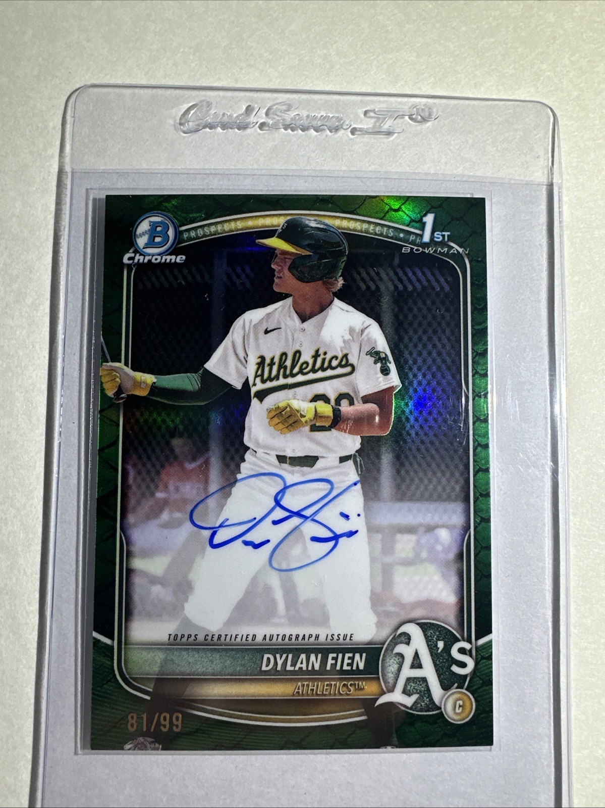 2025 Bowman Chrome Prospects - Dylan Fien #CPA-DF - Green Reptilian Auto /99