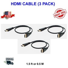 4K HDMI Cable, HDMI 2.0 Cable 0.5M/1.5FT - Ultra High Speed 3 PACK