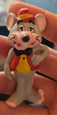 Vintage 1985 Chuck E. Cheese Mouse Showbiz Pizza Time PVC Mini Figure 1980's