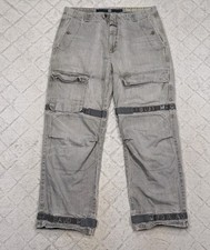 Marithe Francois Girbaud Jeans Mens 40x32 Gray Shuttle Tape Baggy Infantry Y2K