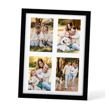 Solid Oak Wood Frame - Wooden Picture Frames with Real Tempered 12x16 Black