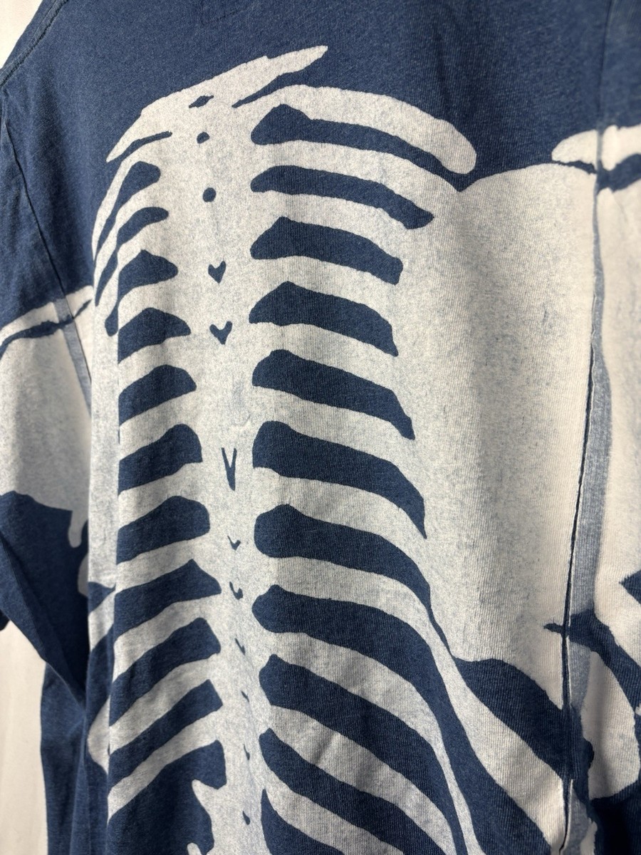 Kapital Kountry Skeleton Bone Indigo Oversized Pocket Flag Cotton