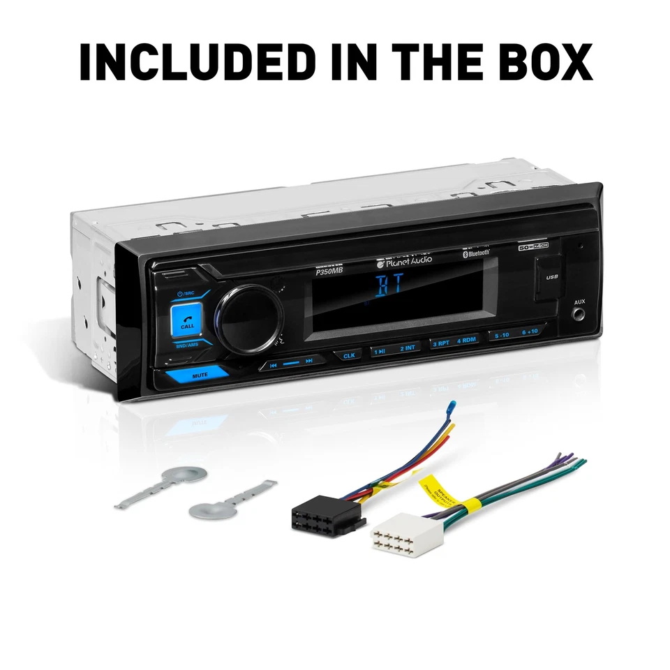P350MB Car Audio Stereo System - Single Din, Bluetooth Audio and Hands-Free C... - Image 4 of 4