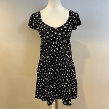 Aeropostale Black and White Floral stretchy Mini Dress size extra small