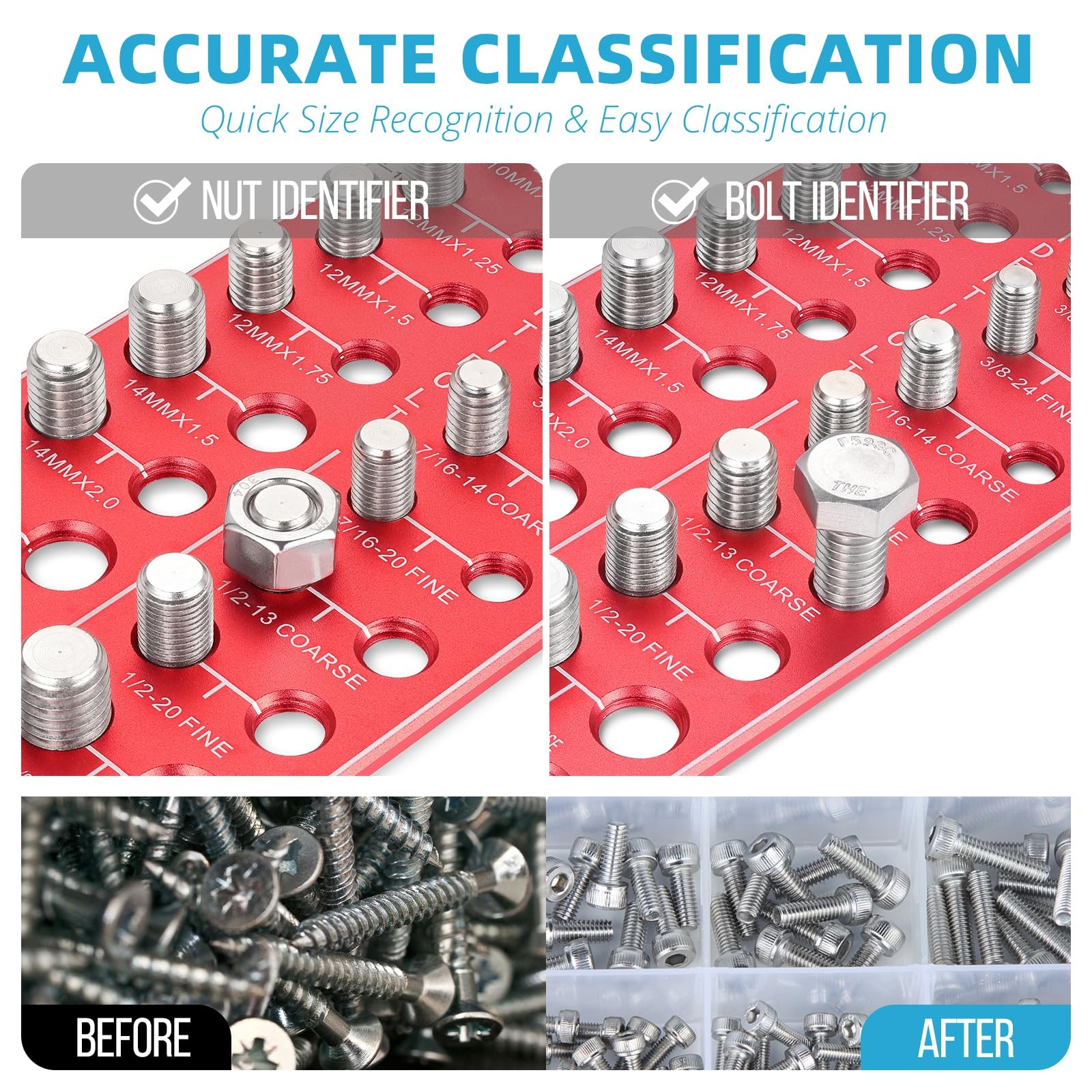 Thread Checker 42 Nut and Bolt Thread Checker Bolt Size and Thread Gauge 19 S...