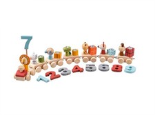 GREEN RHINO Geburtstagszug aus Holz | 18 tlg.  | Holz Eisenbahn mit Zahlen 1-9