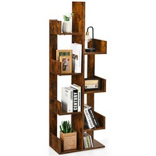 Topbuy 8-Tier Modern Bookshelf Anti-fall Tree Bookcase Storage Rack Suitable