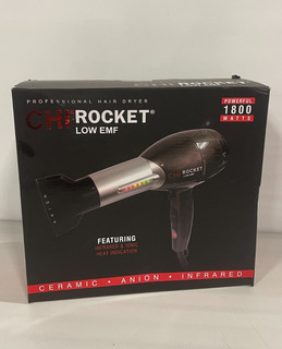 CHI Rocket Low EMF Professional Hair Dryer 1800W Ionic Infrared Black GF2100