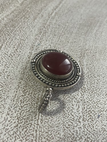 BA Suarti ciondolo dichiarazione corniola rossa argento sterling 925 vintage - Foto 3 di 9