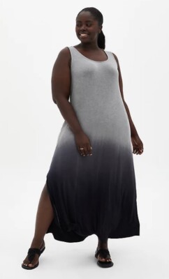 black ombre maxi dress Strapless Ombr Maxi Dress Black to Red S / Black to Red